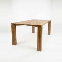 Comedor Macondo en madera maciza de nogal cafetero, vista superior